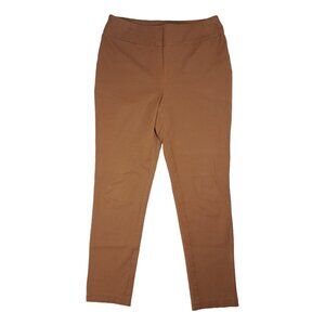 Chicos Fabulously Slimming Pants Pull On Brown Tan Slim Ankle Womens .5 S 6 So